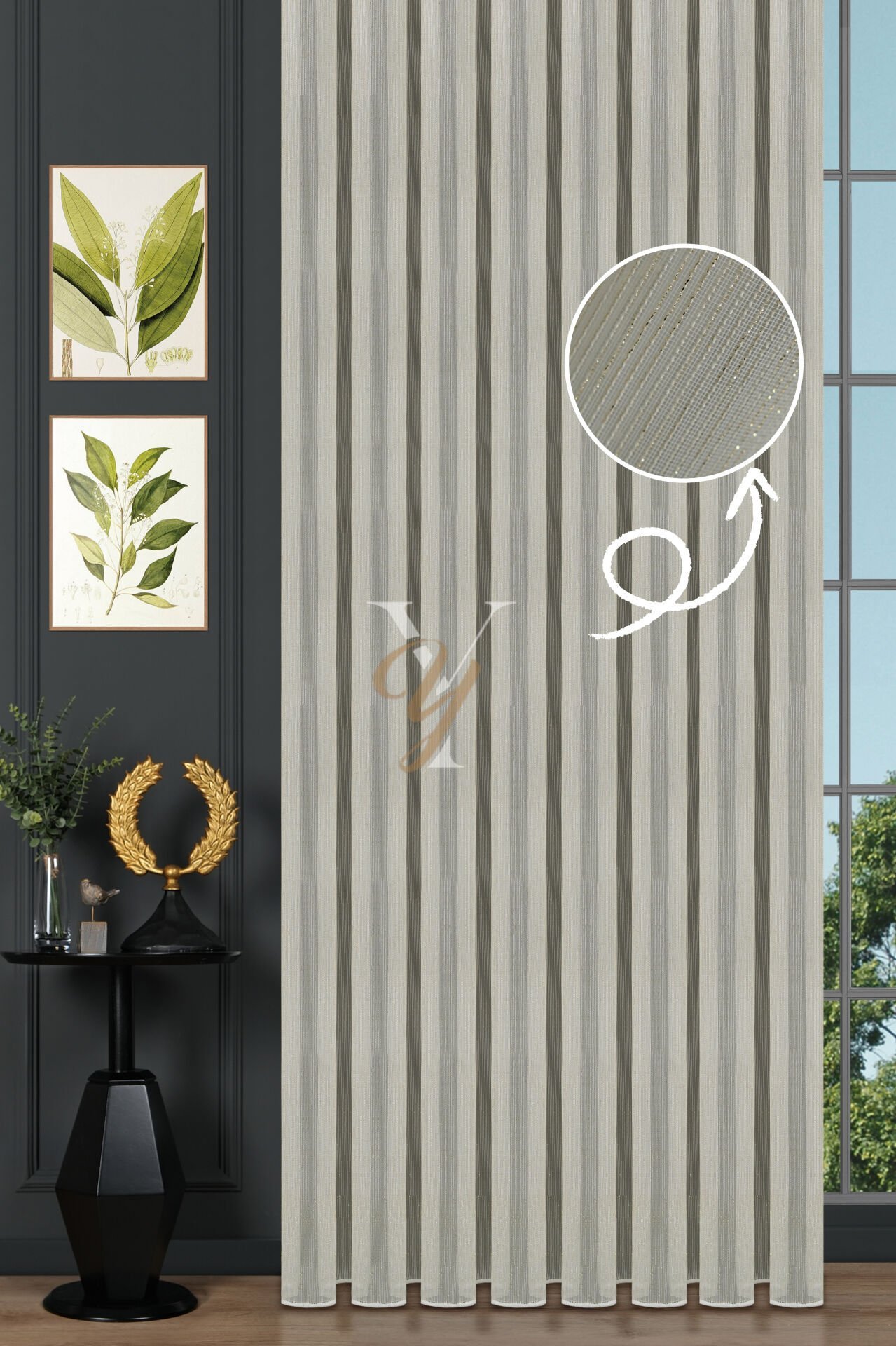 Simli Çelik 5006 Tül Perde V-Gold