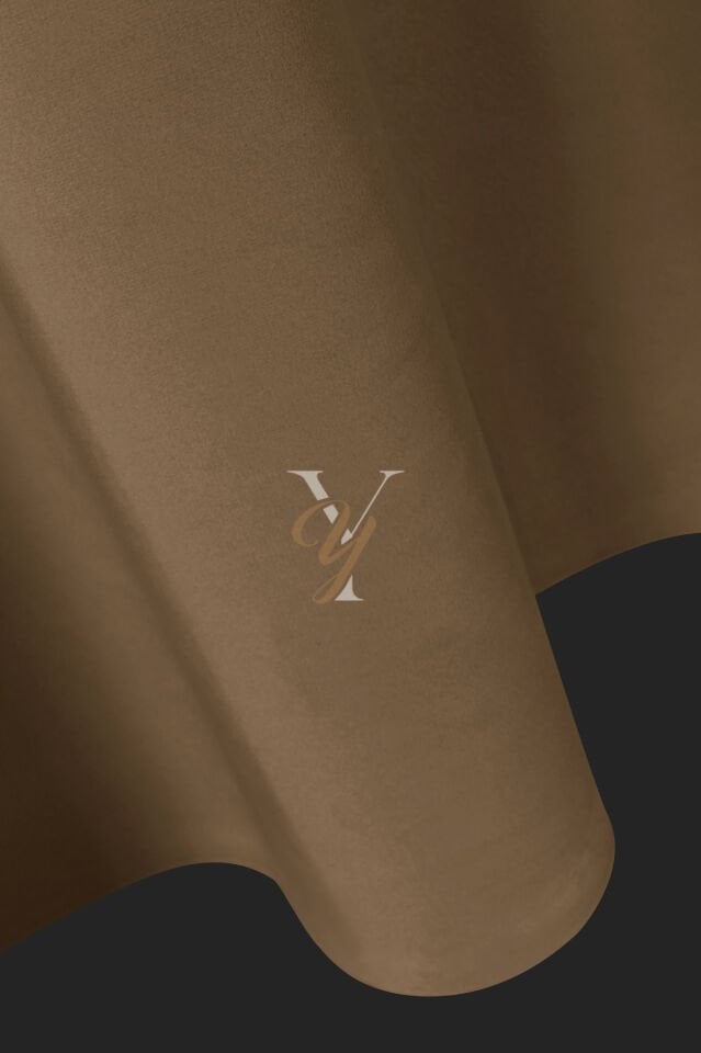 İpek Kadife Fon Perde V-05 Açık Kahve