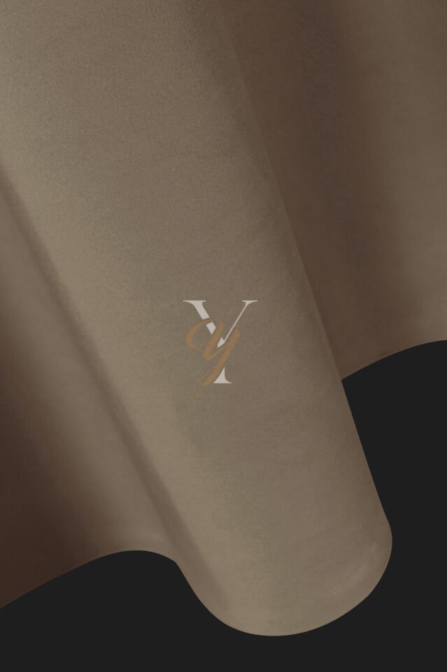 İpek Kadife Fon Perde V-07 Latte