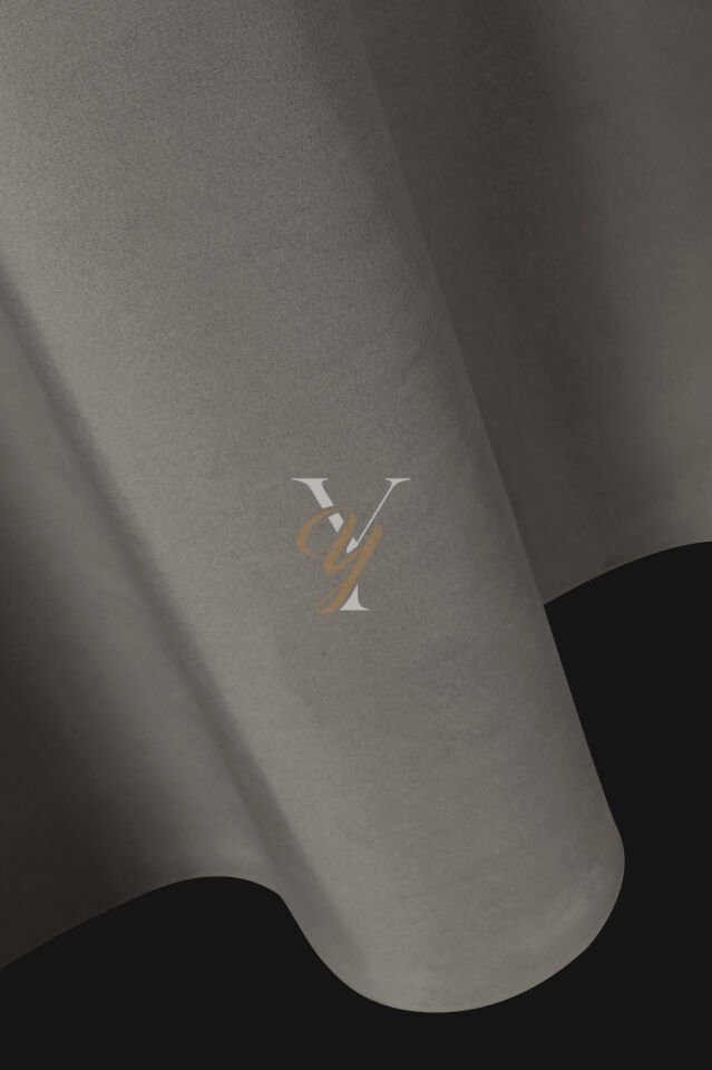 İpek Kadife Fon Perde V-09 Gri