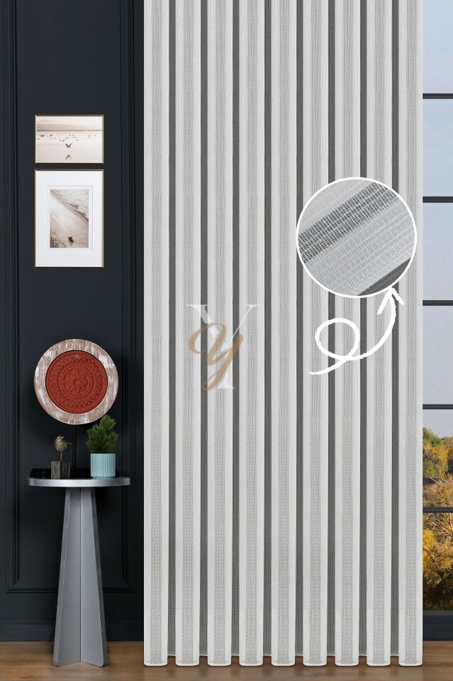 9198 Tül Perde V-01 Beyaz