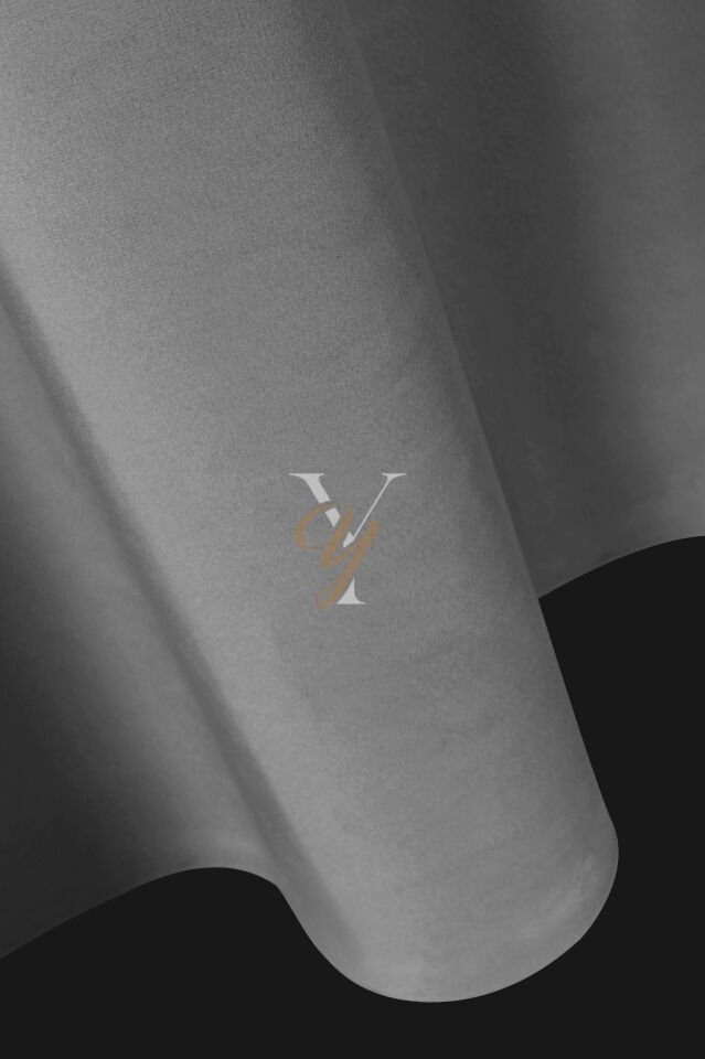 İpek Kadife Fon Perde V-10 Gümüş Gri