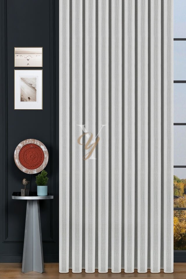 9198 Tül Perde V-01 Beyaz